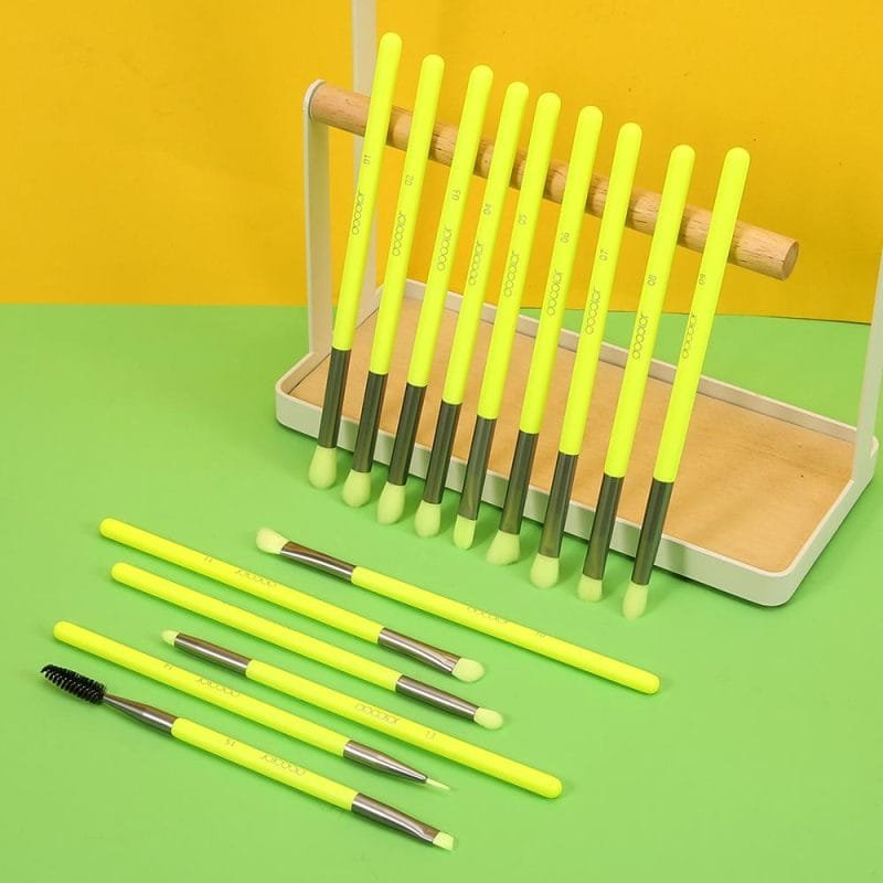 Docolor Neon Green - 15 Pieces Eye Brush Set - Image 2