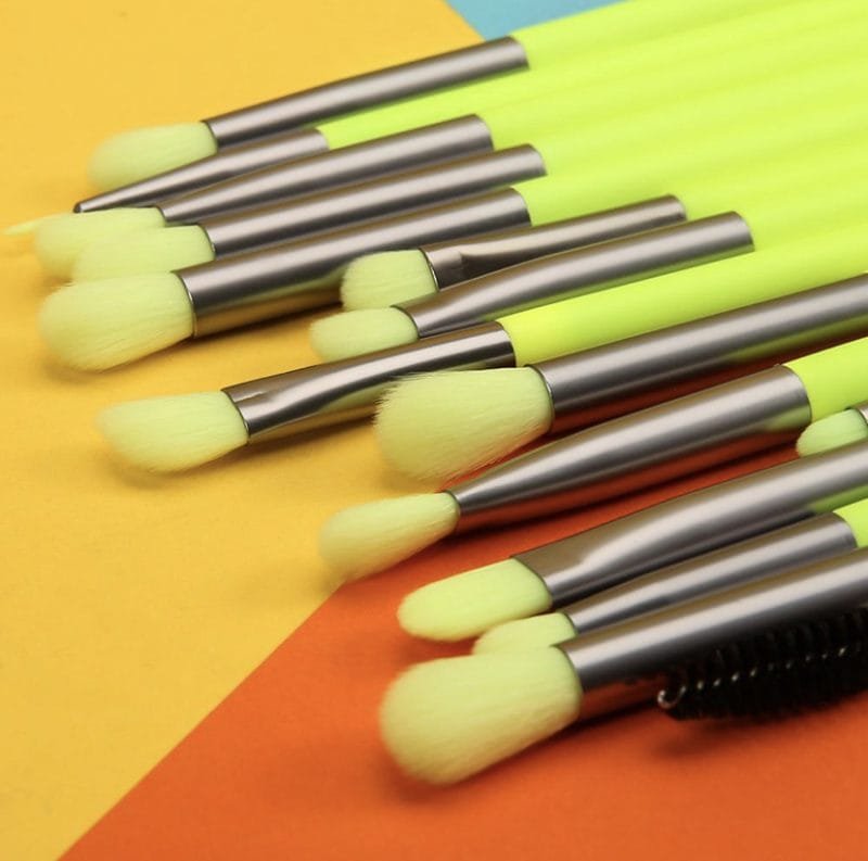 Docolor Neon Green - 15 Pieces Eye Brush Set - Image 5