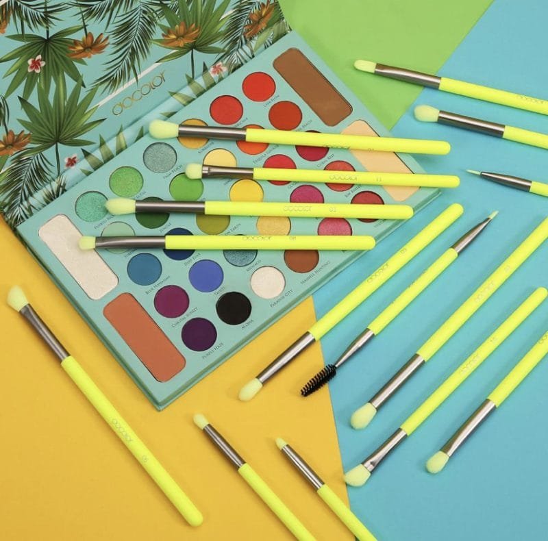 Docolor Neon Green - 15 Pieces Eye Brush Set - Image 3