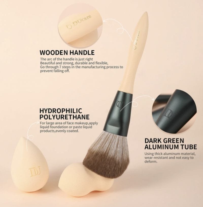 Ducare Mojito - 14pcs Makeup Brushes set with Makeup Sponges - Image 3