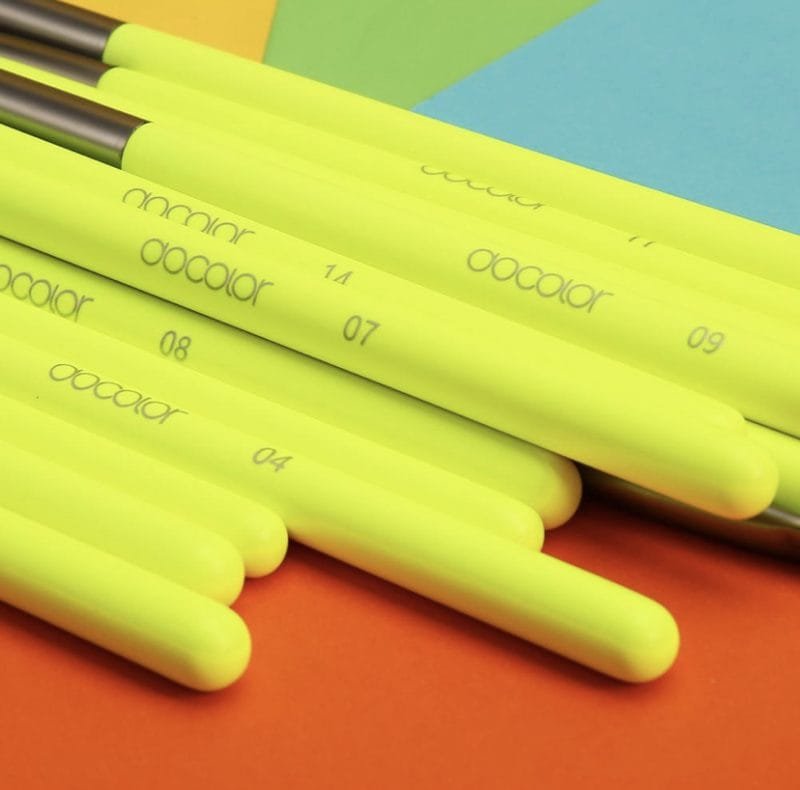 Docolor Neon Green - 15 Pieces Eye Brush Set - Image 4