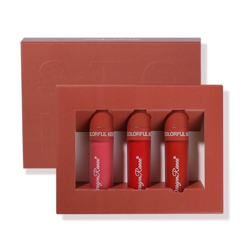 Dragon Ranee 3pcs Matte Liquid Lipstick Long Lasting Waterproof Lip Gloss (C)