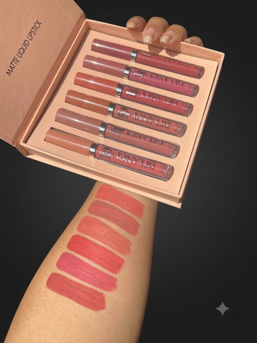 Dilanci Matte Liquid Lipstick Set B Net Wt. 6*0.09.OZ (6*3ML) - Image 2
