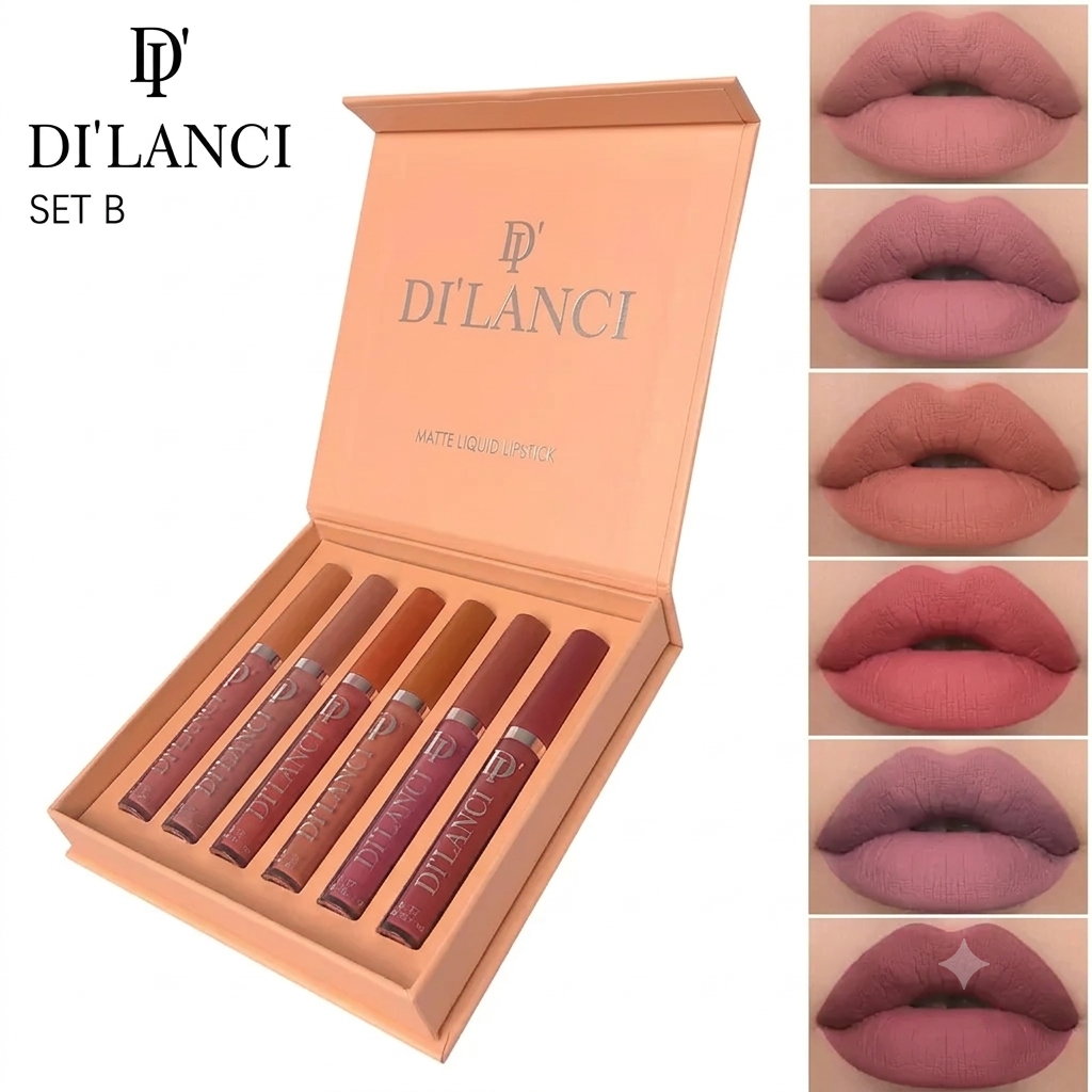 Dilanci Matte Liquid Lipstick Set B Net Wt. 6*0.09.OZ (6*3ML)