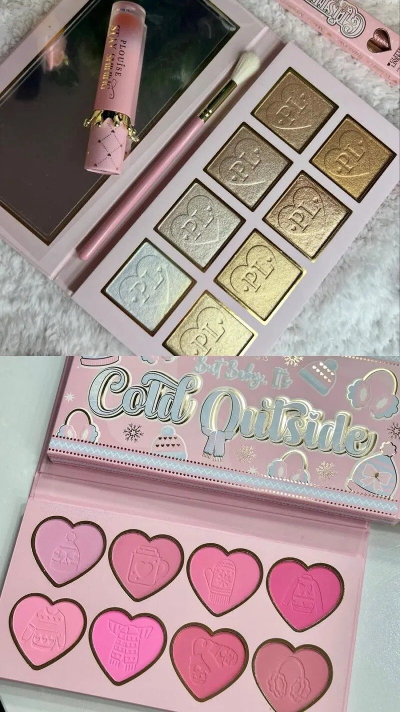 Plouise Golden Ticket All Aboard highlighter & Baby It’s Cold Outside Blush Palette-(Combo)