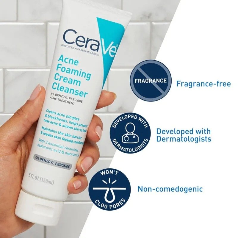 CeraVe Acne Foaming Cream Cleanser – (150ml) - Image 4