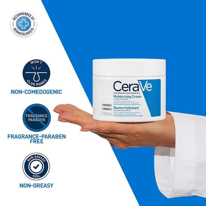 CeraVe Moisturizing Cream For Dry To Very Dry Skin – (454gm) - Image 3