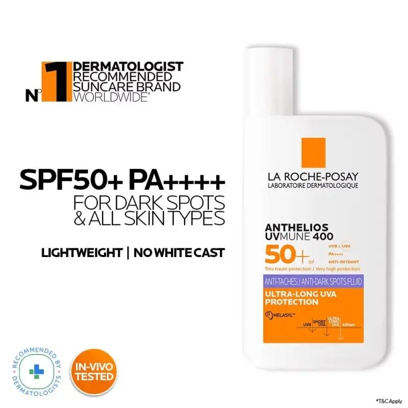 La Roche Posay Anthelios Uvmune 400 Anti-Dark Spot Fluid SPF50+ Sunscreen – (50ml) - Image 2