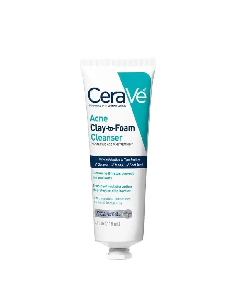 CeraVe Acne Clay To Foam Cleanser – (118ml)