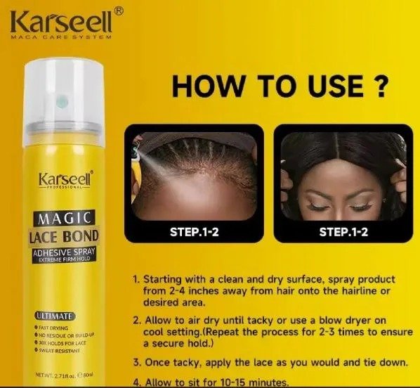 Karseell Magic Lace Bond Adhesive Spray – (80ml) - Image 3