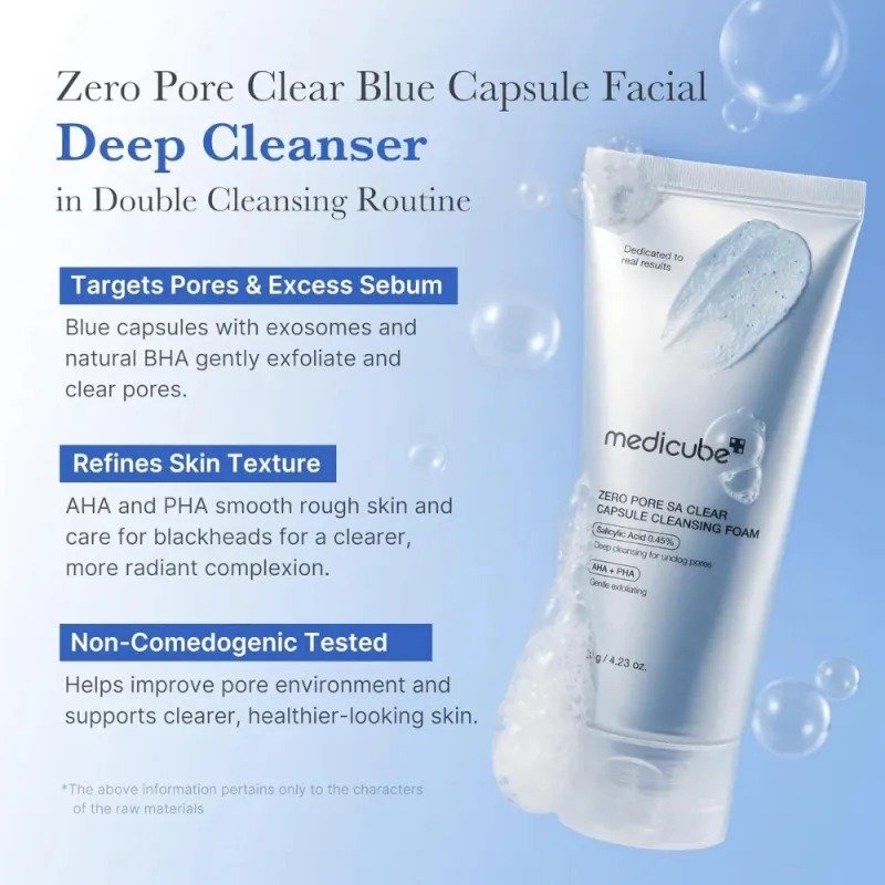 Medicube Zero Pore SA Clear Capsule Cleansing Foam – (120g) - Image 2