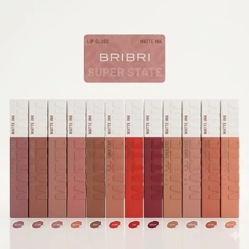 Bribri Super State New Look Matte Ink Lipstick – (Pack of 12)