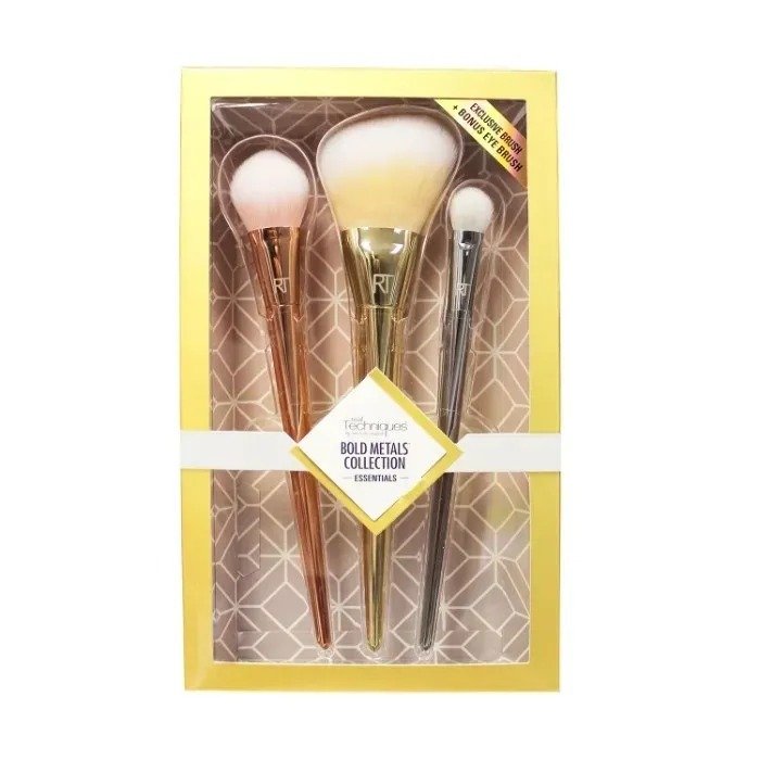 Real Technique Bold Metals Collection Essentials Brush Set Pack of 3 – (Broken Box)