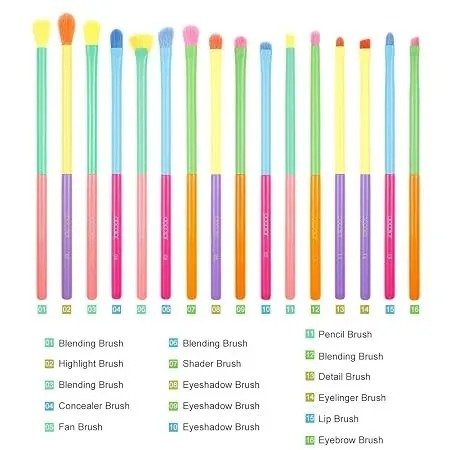 Docolor Eye Makeup Brushes 16 Pieces Professtional Eyeshadow Brushes - Image 4