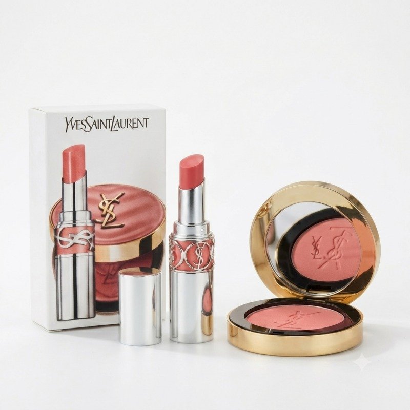 YSL Make Me Blush Powder 44 & Loveshine lipstick 44 Gift Set