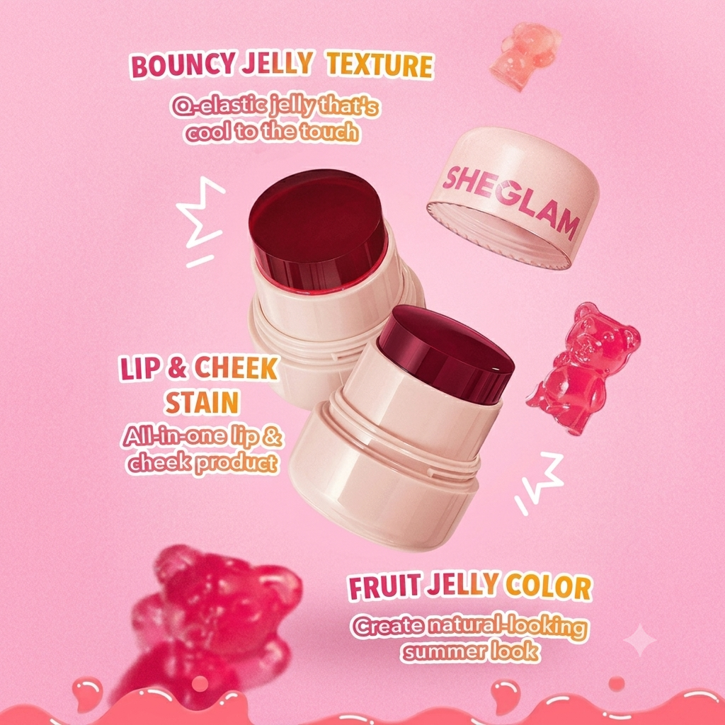Sheglam Jelly-Licious Hydrating Lip & Blush Tint – Ahoy - Image 3