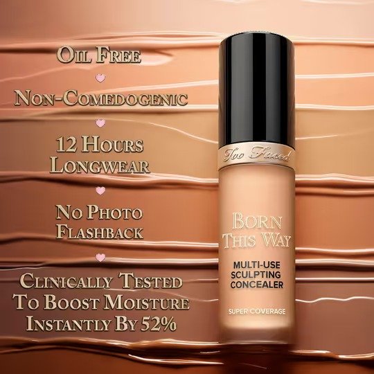 Too Faced Born This Way Super Coverage Multi Use Sculpting Concealer – ALMOND (13.5ml) - Image 2