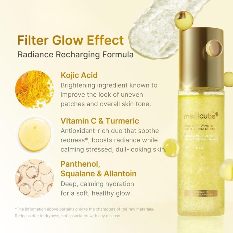 Medicube Kojic Acid Turmeric Vita Jelly Mist Serum – (100ml) - Image 3