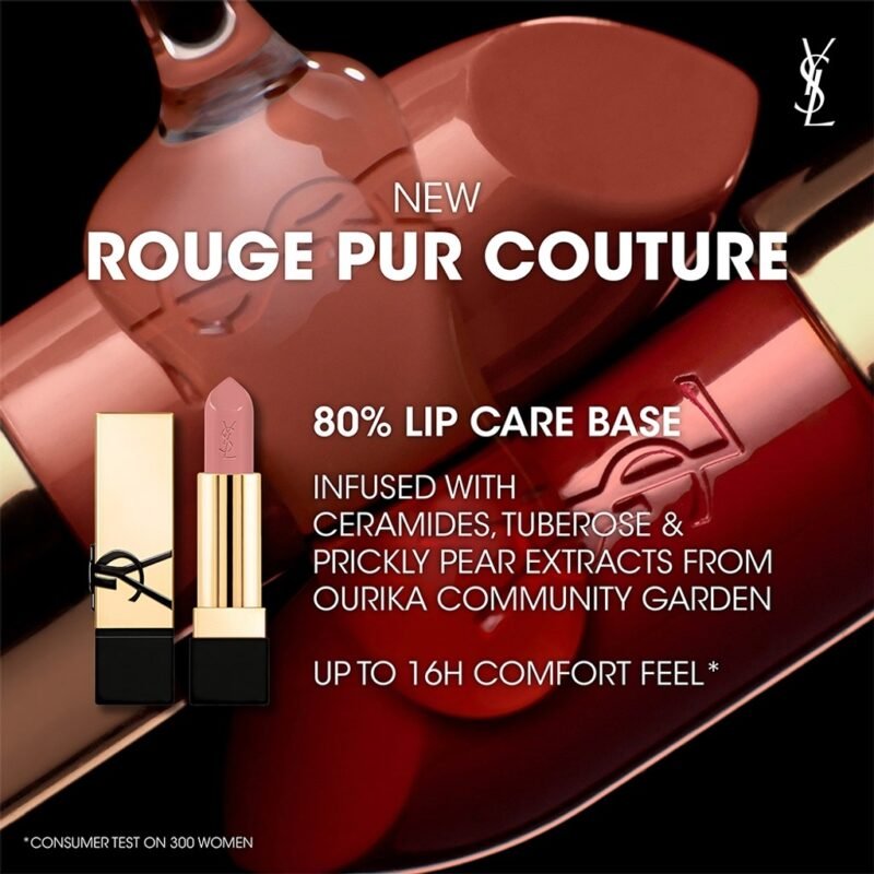 YSL Rouge Pur Couture Lipstick – O1 Wild Cinnamon (3.8ml) - Image 4