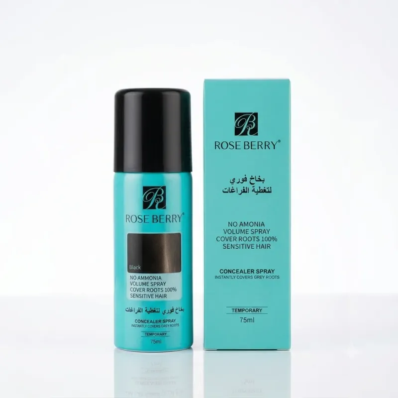 Rose Berry No Amonia Volume Spray Concealer Spray – Black (75ml)