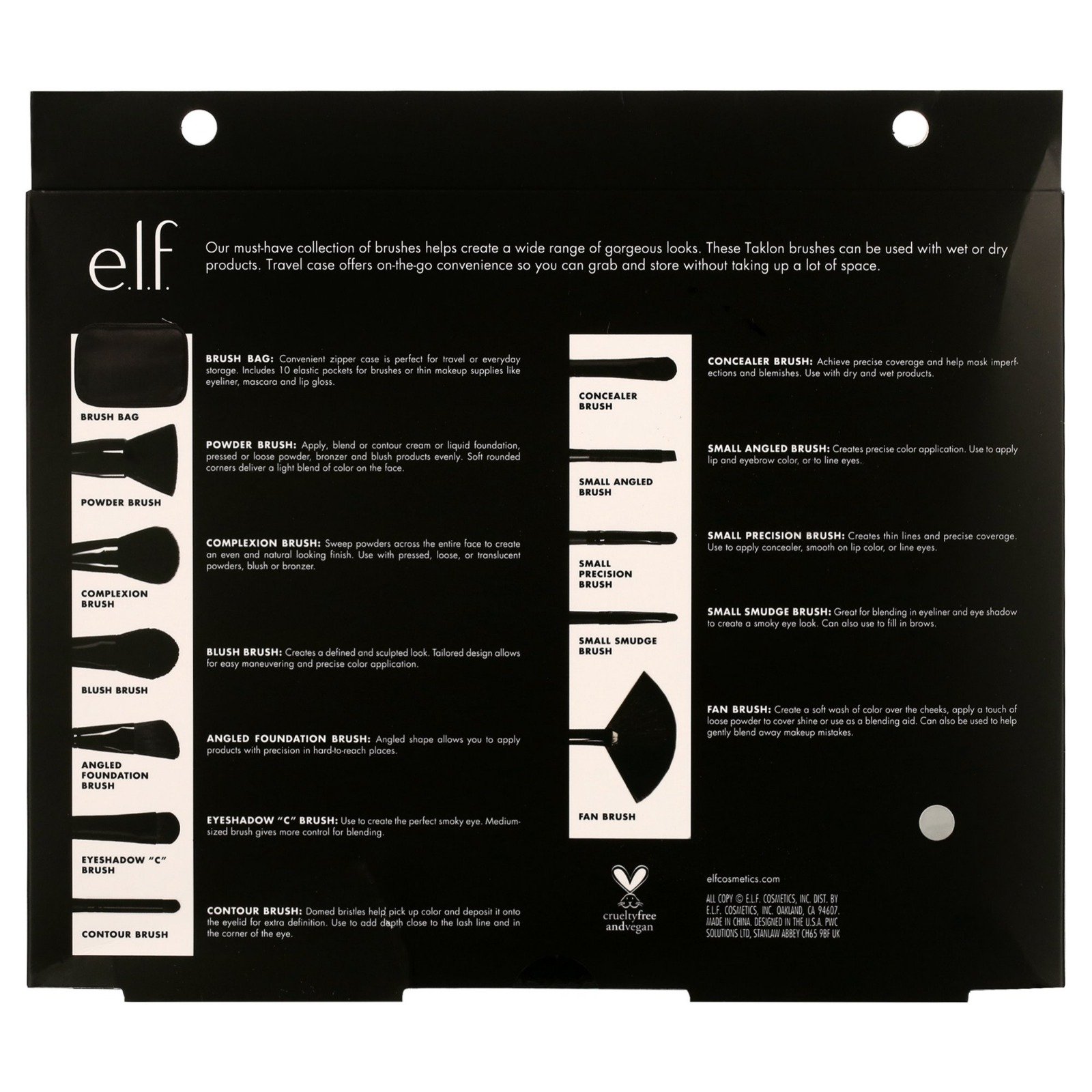 Elf 11 Piece Brush Collection includes 1 Brush Bag - Image 4